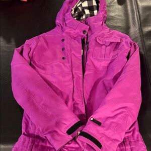Vibrant Purple Hooded ski Jacket